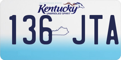 KY license plate 136JTA