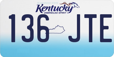 KY license plate 136JTE