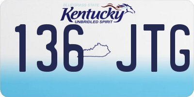 KY license plate 136JTG