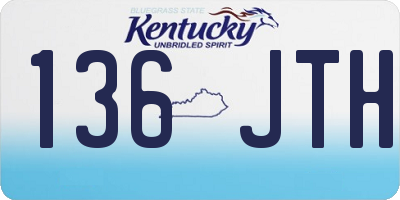 KY license plate 136JTH