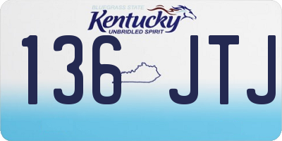 KY license plate 136JTJ