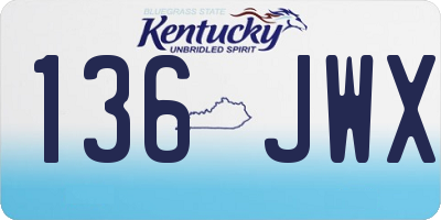 KY license plate 136JWX