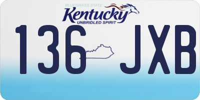 KY license plate 136JXB