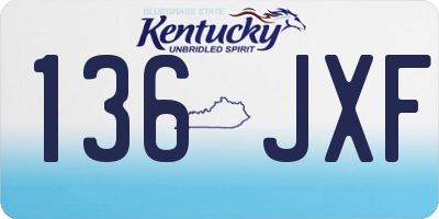 KY license plate 136JXF