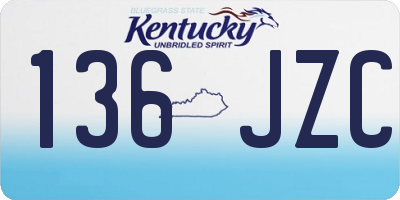 KY license plate 136JZC