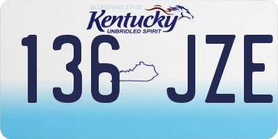 KY license plate 136JZE