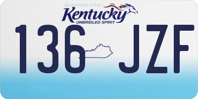 KY license plate 136JZF