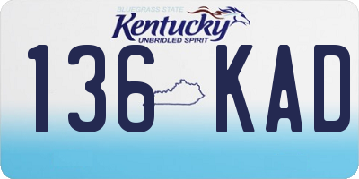 KY license plate 136KAD