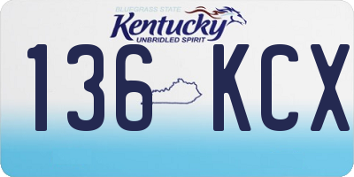 KY license plate 136KCX