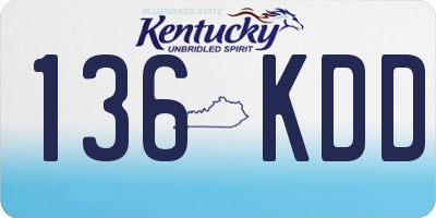 KY license plate 136KDD