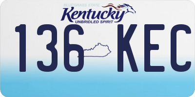 KY license plate 136KEC
