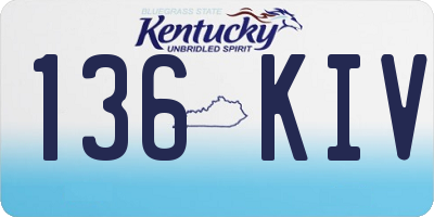KY license plate 136KIV