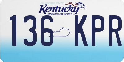 KY license plate 136KPR
