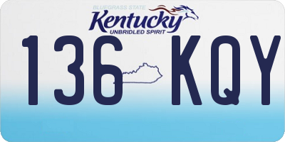 KY license plate 136KQY