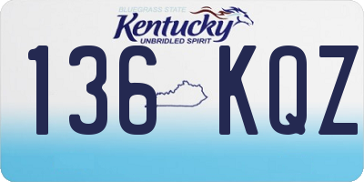 KY license plate 136KQZ