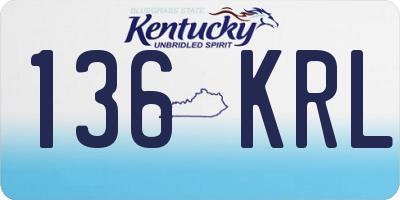 KY license plate 136KRL