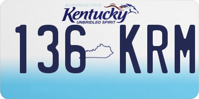 KY license plate 136KRM
