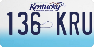 KY license plate 136KRU