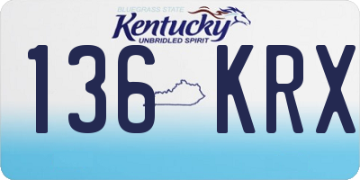 KY license plate 136KRX