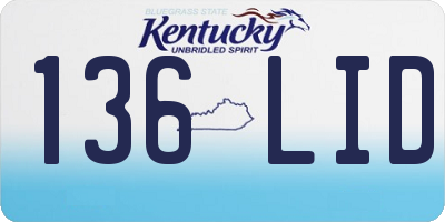 KY license plate 136LID