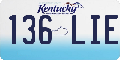 KY license plate 136LIE