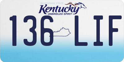 KY license plate 136LIF
