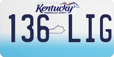 KY license plate 136LIG