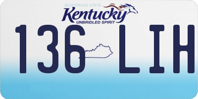 KY license plate 136LIH