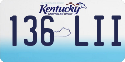 KY license plate 136LII
