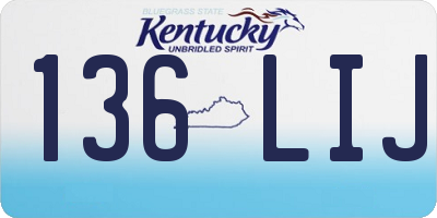 KY license plate 136LIJ