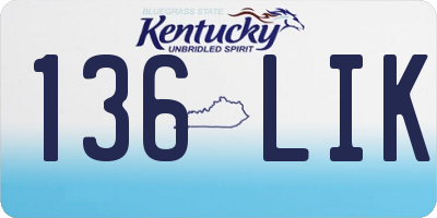 KY license plate 136LIK