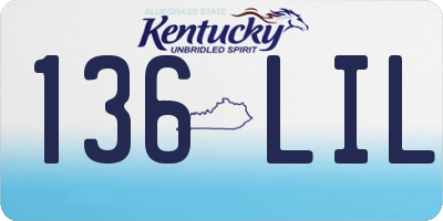 KY license plate 136LIL