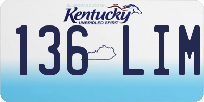 KY license plate 136LIM