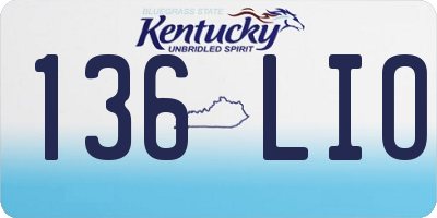 KY license plate 136LIO