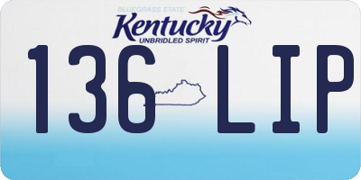 KY license plate 136LIP