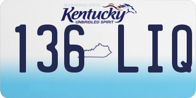 KY license plate 136LIQ