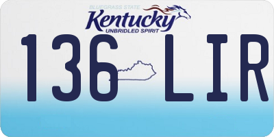 KY license plate 136LIR