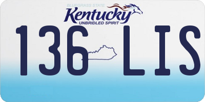 KY license plate 136LIS