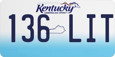 KY license plate 136LIT