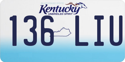 KY license plate 136LIU