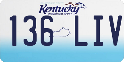 KY license plate 136LIV