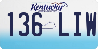 KY license plate 136LIW