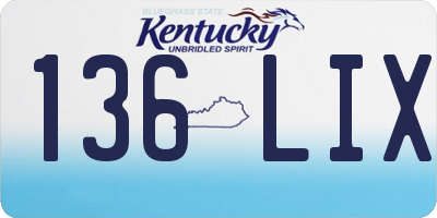 KY license plate 136LIX
