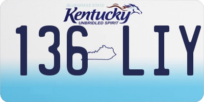 KY license plate 136LIY