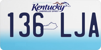 KY license plate 136LJA