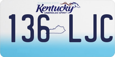 KY license plate 136LJC