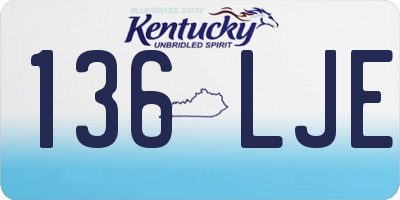 KY license plate 136LJE