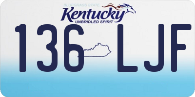 KY license plate 136LJF