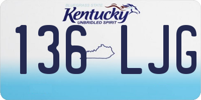 KY license plate 136LJG