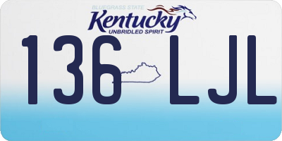 KY license plate 136LJL